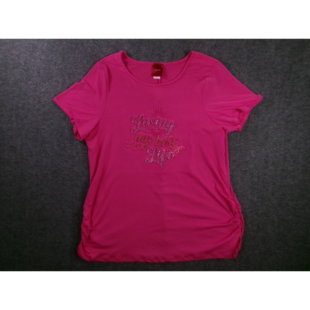 Fashion Of New York Top Women 3X Pink Living My Best Life Casual Day Preppy